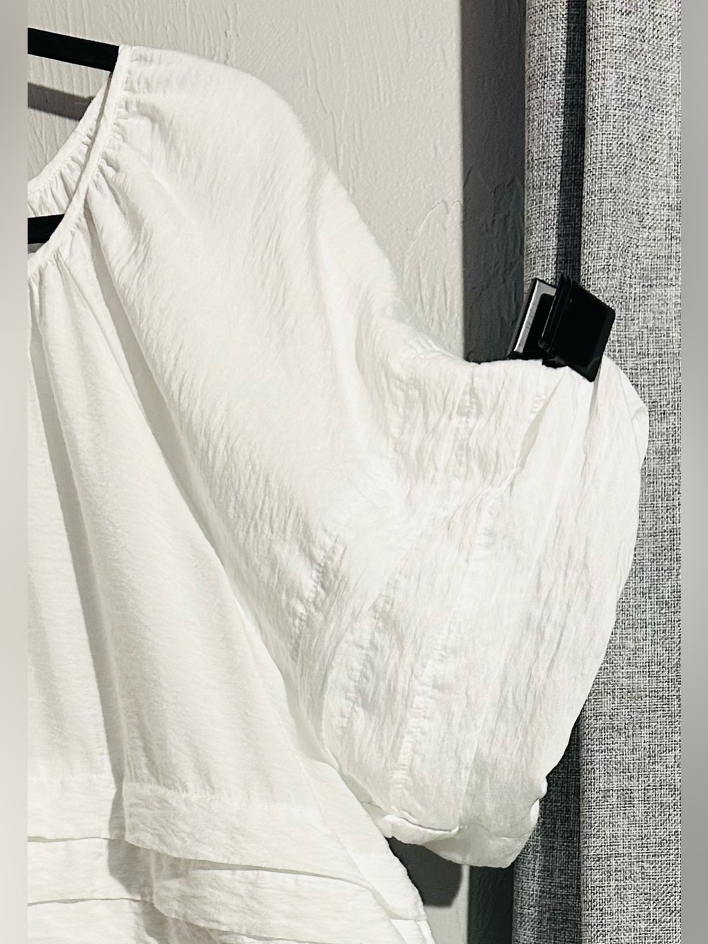 Liz Claiborne White Peasant-Style Balloon Sleeve Tiered Tunic , XL - Picture 5 of 6